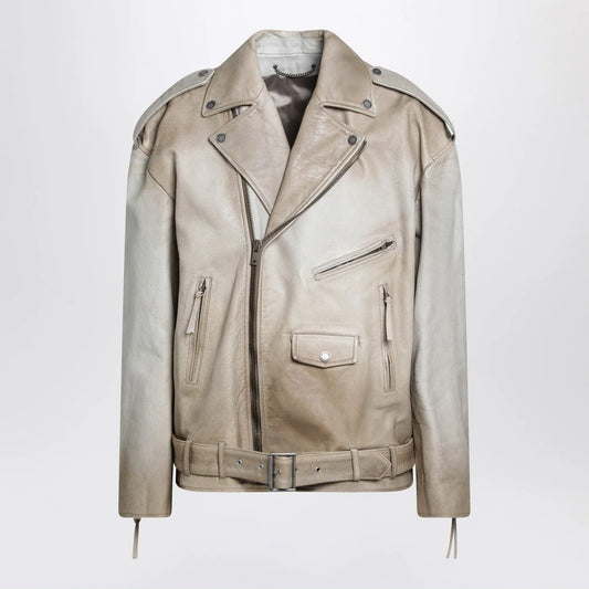 Golden Goose Beige leather Phoebe jacket