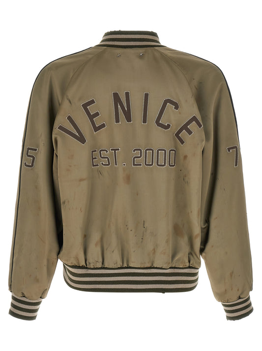 Golden Goose Journey Bomber Jacket for Men — Green Jacket