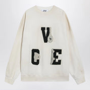 Golden Goose White crewneck sweatshirt with patches