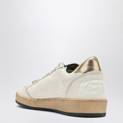 Baskets Golden Goose Ball Star en cuir blanc latte et or