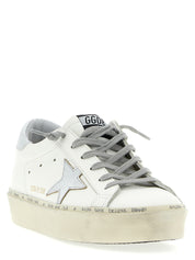 Golden Goose Hi-Star Sneakers — Silver Leather | Aumifour