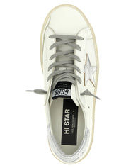 Golden Goose Hi-Star Sneakers — Silver Leather | Aumifour