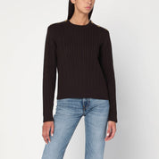 Golden Goose Brown wool blend sweater with cable knit