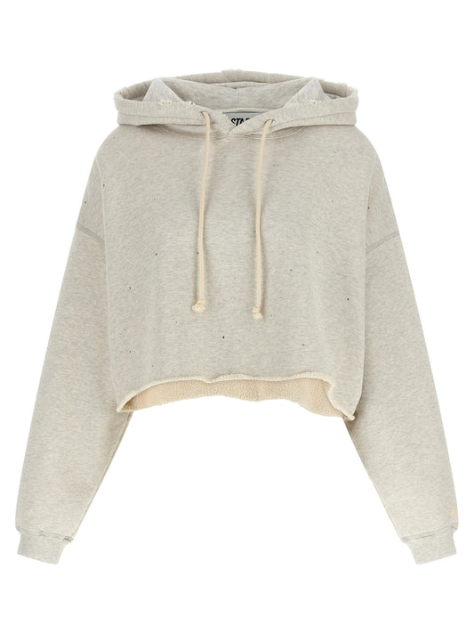 Golden Goose Crystal Hoodie — Women's Cropped Topwear