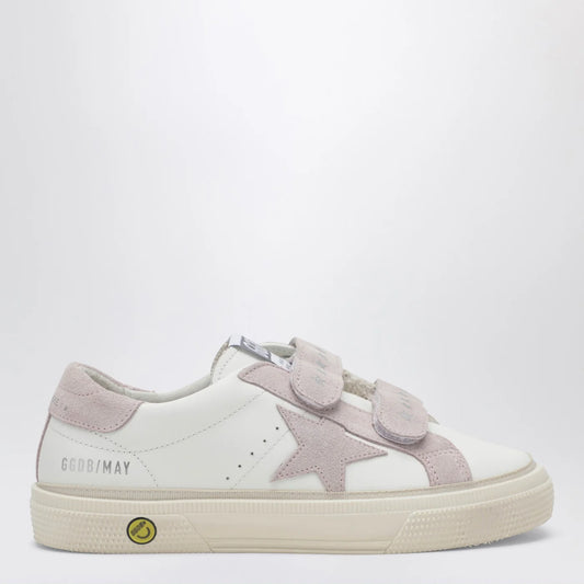 Golden Goose May School Sneakers in white/pink