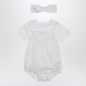 Givenchy White/pink cotton romper with headband