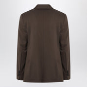Ami Paris Single-breasted olive black wool jacket