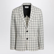Ami Paris Single-breasted cream check jacket in virgin wool