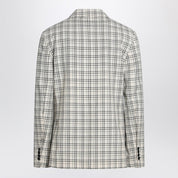 Ami Paris Single-breasted cream check jacket in virgin wool