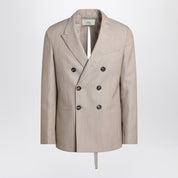 Chaqueta cruzada de lana beige de Ami Paris