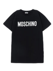 Moschino Kid Teen Logo Print Dress — Black Girls' Dress