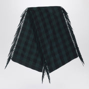 Châle en laine et cachemire à carreaux verts britanniques Destin