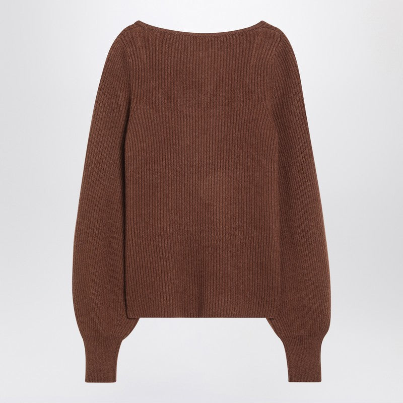 LouLou De Saison Brown ribbed cashmere jumper