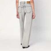 HAIKURE Wide pearl grey washed effect jeans