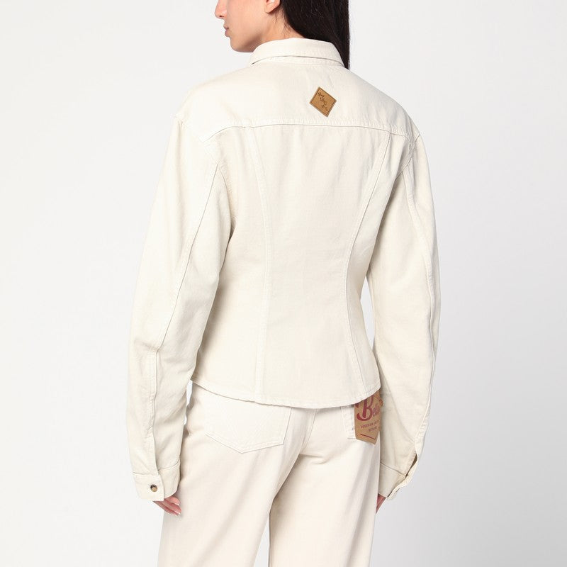 Haikure Ecru Denim Shirt — Tailored Waist, Everyday Luxury