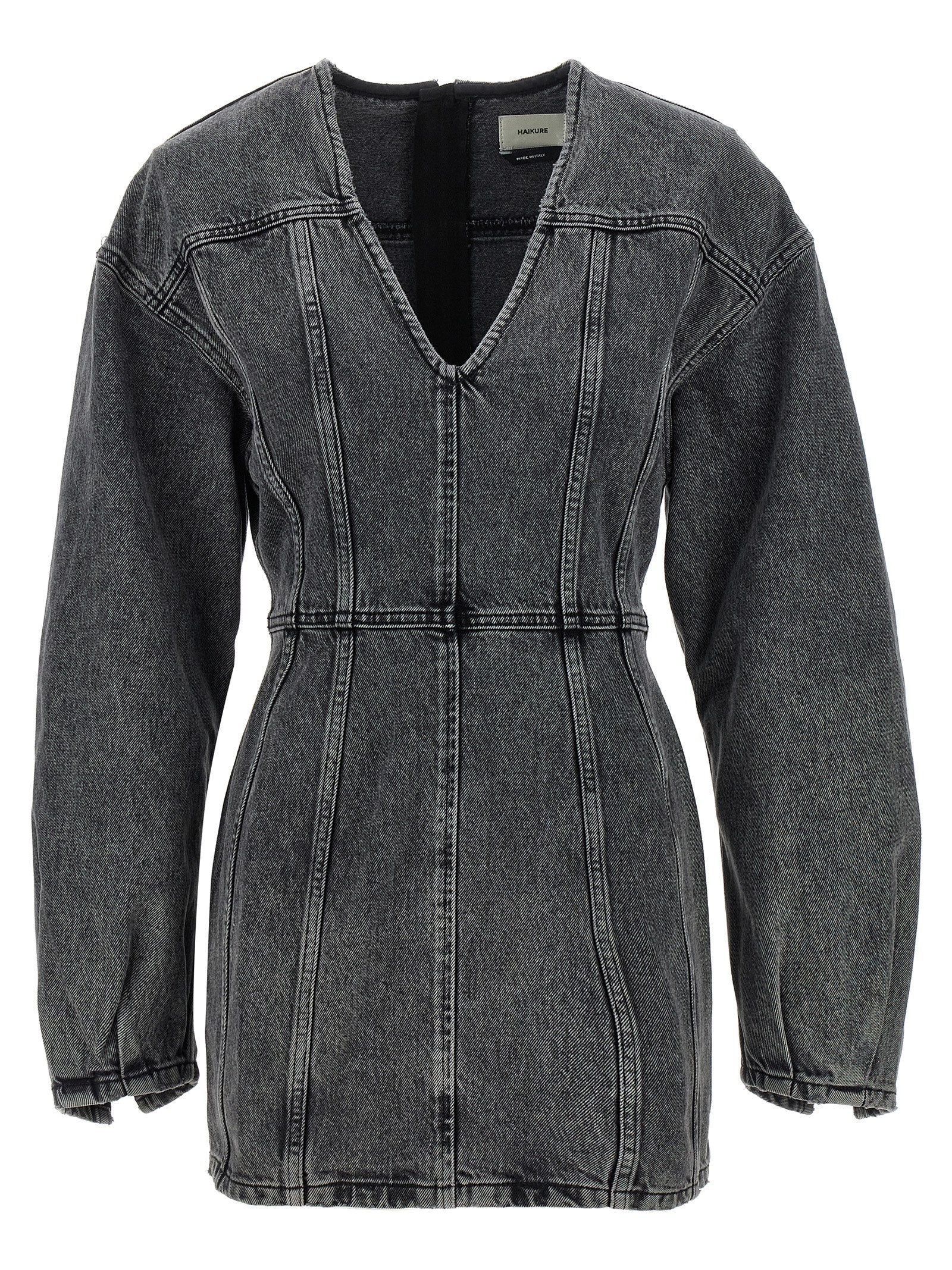 Haikure Denim Dress — Gray Cotton Mini for Women