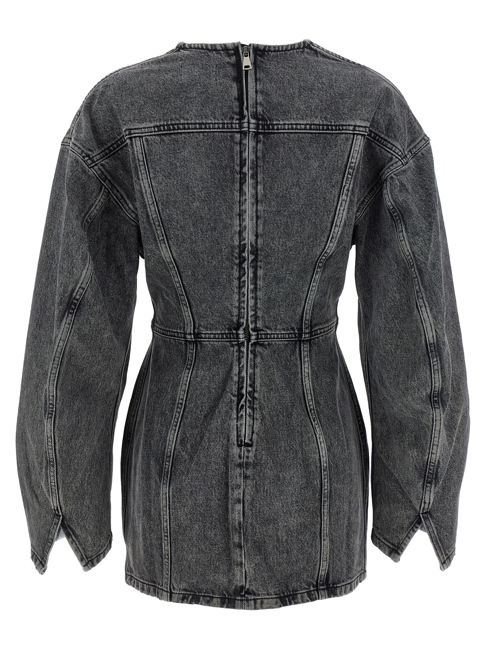 Haikure Denim Dress — Gray Cotton Mini for Women