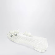 Heavenly Jelly Transparent Lily ballet flats in PVC with beaded flowers