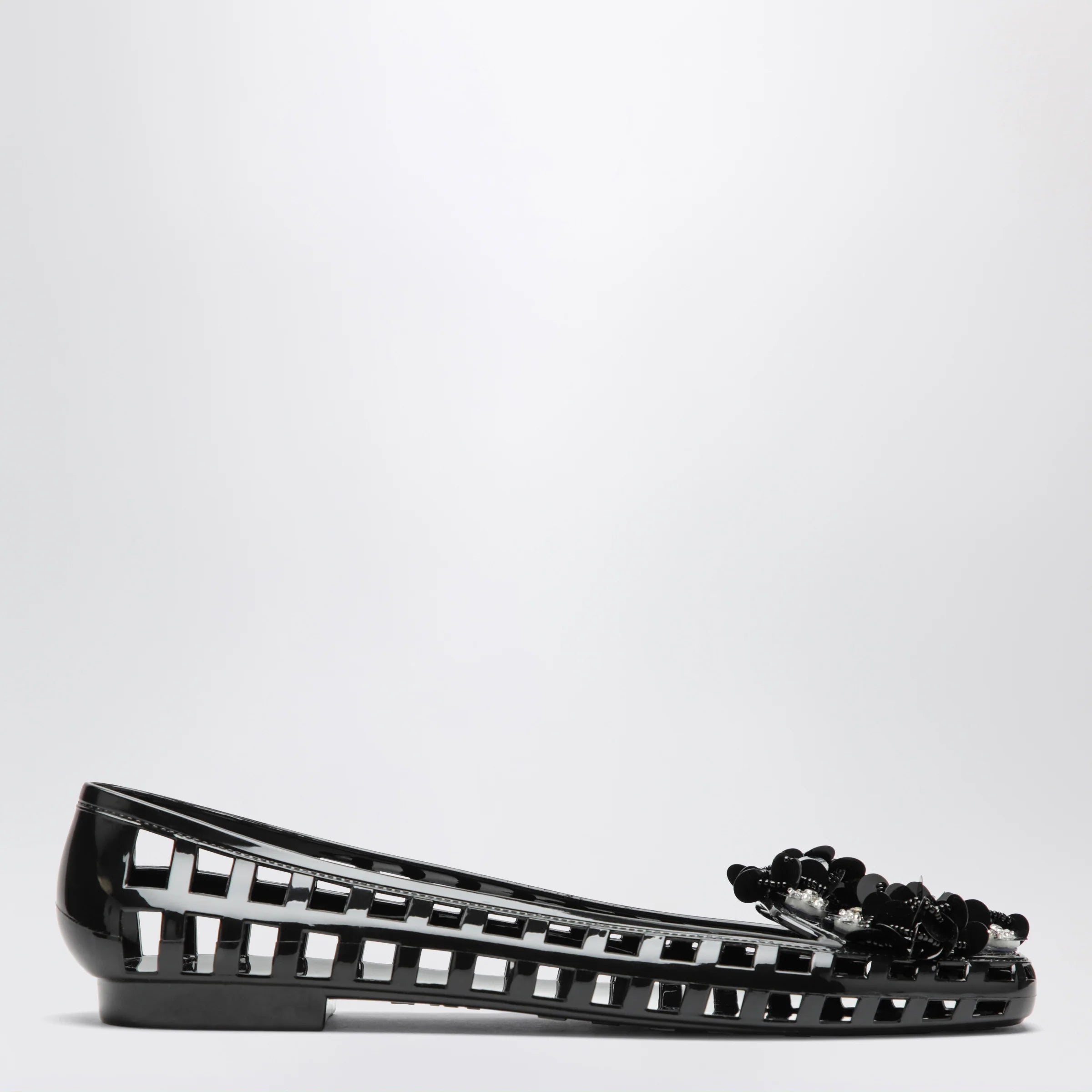 Heavenly Jelly Black Bloomi PVC Ballet Flats — New In