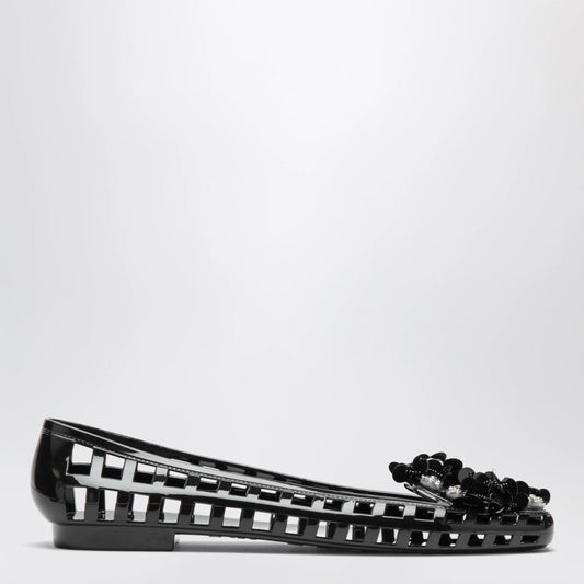 Heavenly Jelly Black Bloomi PVC Ballet Flats — New In