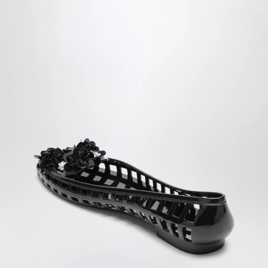 Heavenly Jelly Black Bloomi PVC Ballet Flats — New In