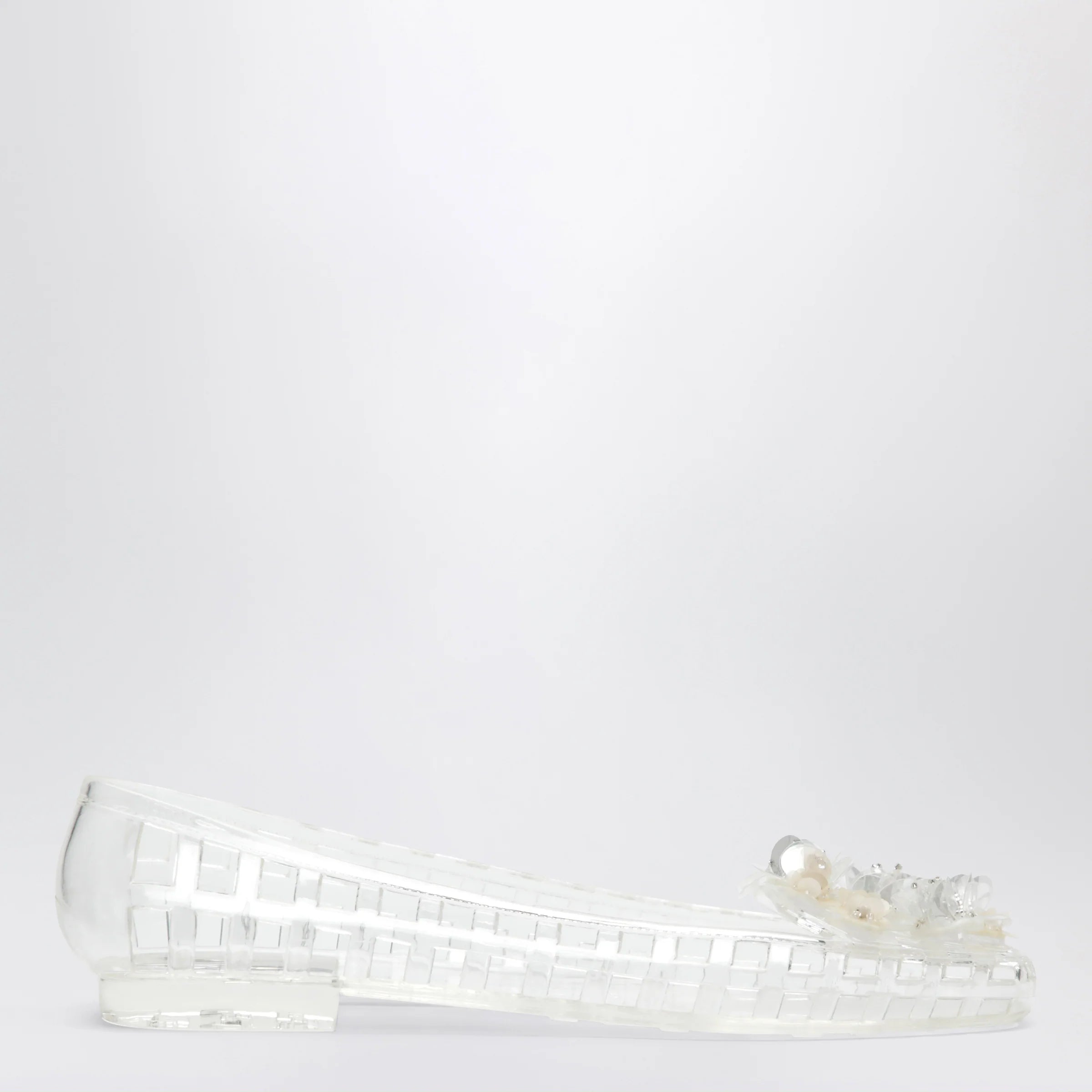 Heavenly Jelly PVC Bloomi Ballet Flats with Beaded Flowers