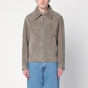 Ami Paris Gray suede zip-up jacket