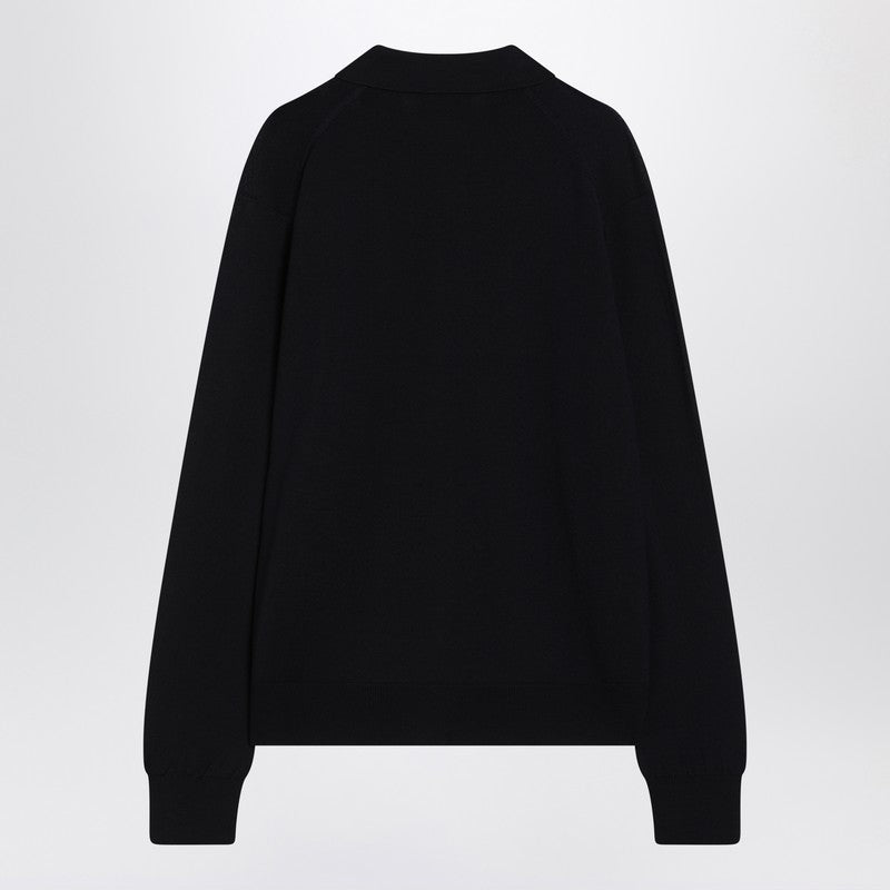 Ami Paris Ami De Coeur night blue cardigan in merino wool