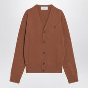 Ami Paris Hazelnut-coloured Ami De Coeur cardigan