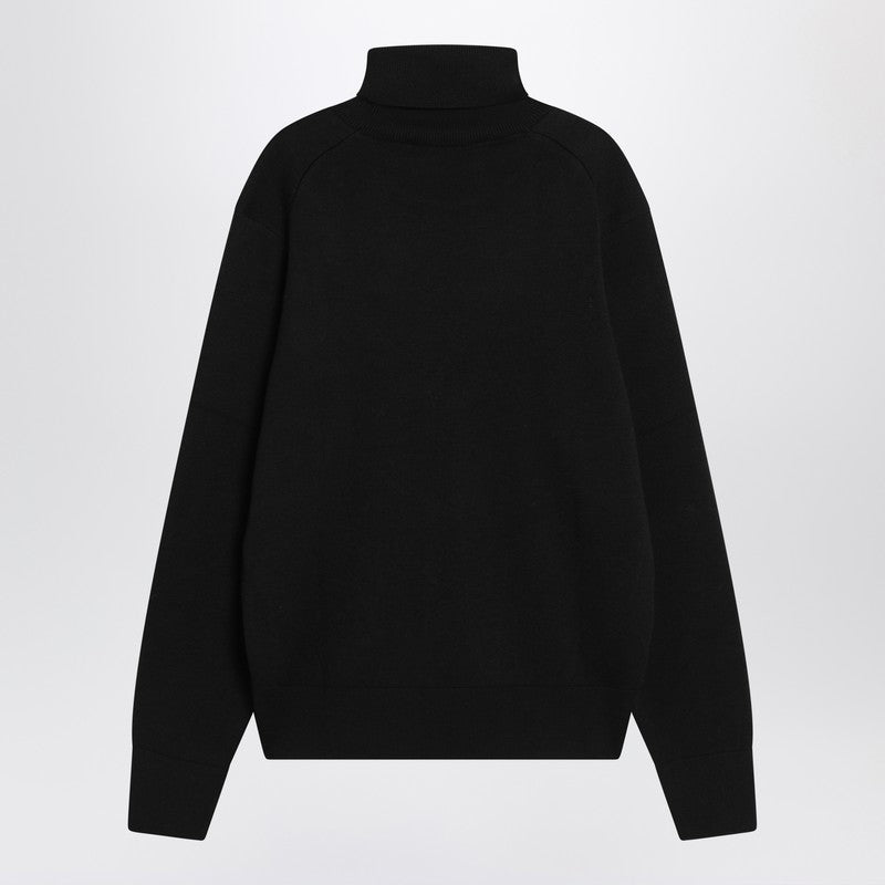 Ami Paris turtleneck sweater Ami De Coeur in black wool