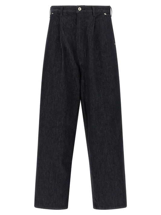 Comme Des Garҫons Homme Wide Leg Jeans — Blue Denim