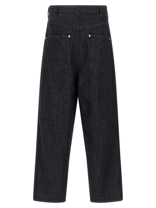 Comme Des Garҫons Homme Wide Leg Jeans — Blue Denim