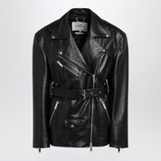 HALFBOY Black belted leather jacket