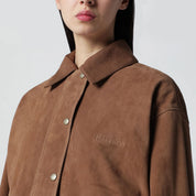 HALFBOY Mocha Suede Short Jacket — Women's Jackets