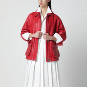 HALFBOY Red Leather Parka Jacket — Women’s Outerwear