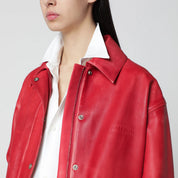 HALFBOY Red Leather Parka Jacket — Women’s Outerwear