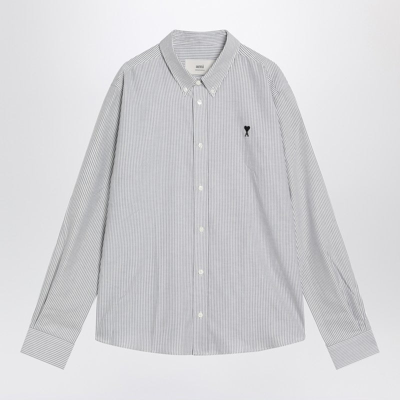 Ami Paris Ami De Coeur striped white shirt