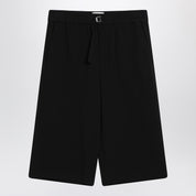 Ami Paris Bermuda wide black cotton shorts