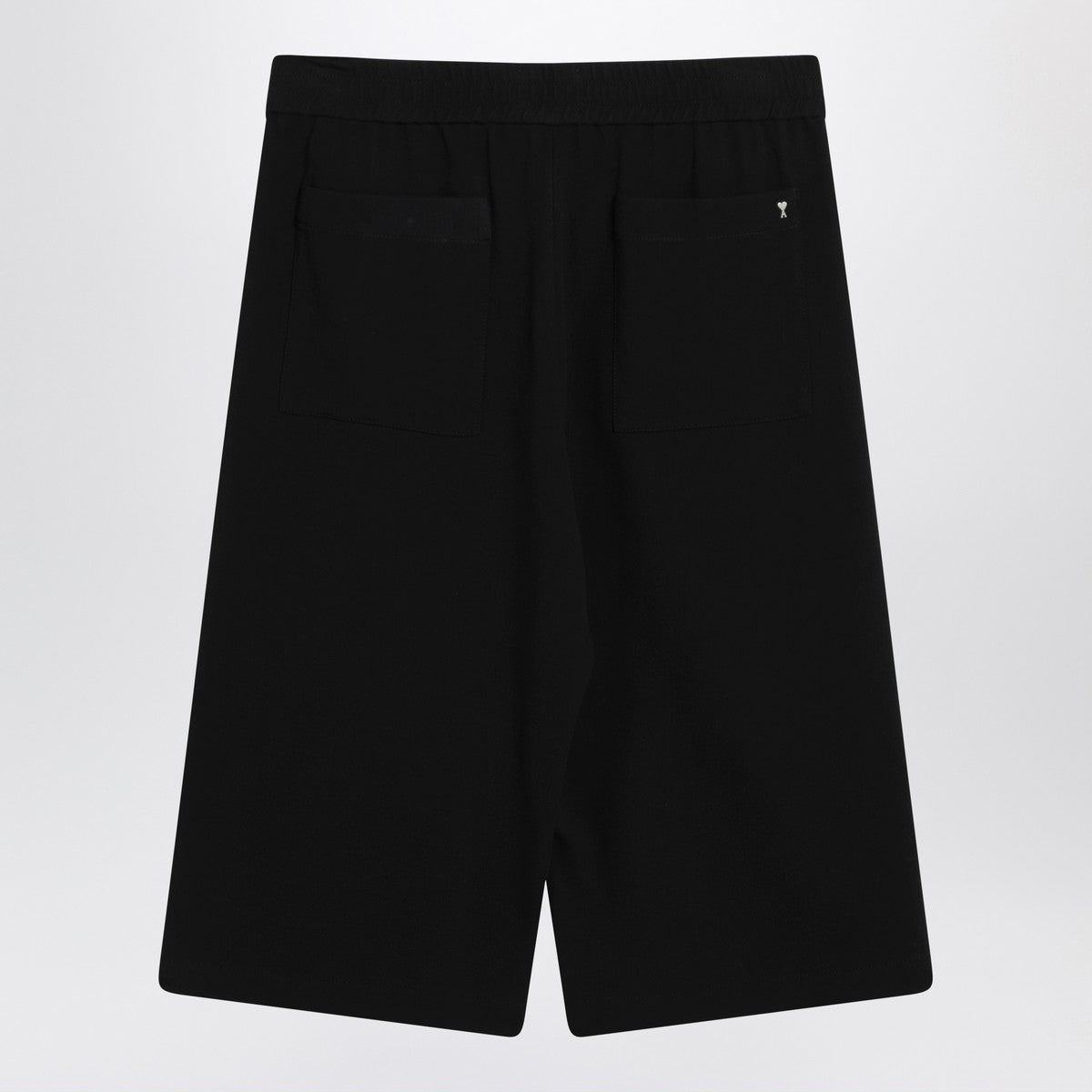 Ami Paris Bermuda wide black cotton shorts