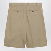 Ami Paris Beige pleated bermuda shorts in cotton