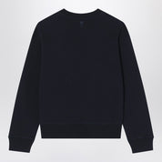 Ami Paris Navy blue sweatshirt with logo in organic cotton