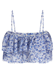 Marant Etoile Erisa Top - Floral Cotton Crop Top