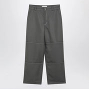 Ami Paris Grey wool canvas workwear trousers