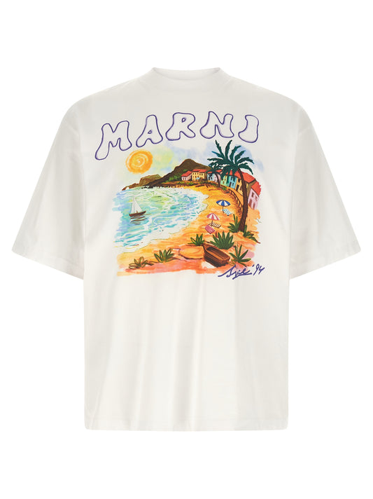 Marni Beach Since 94 T-shirt — Men's White Topwear