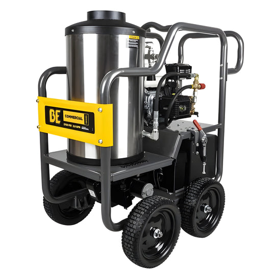 BE Power 2,700 PSI - 2.8 GPM Hot Water Pressure Washer with Honda GX200 Engine and General Triplex Pump - PowerGen USA - HW2765HG