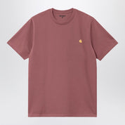 Carhartt WIP S/S Chase Dusty Fuchsia/Gold Cotton T-Shirt