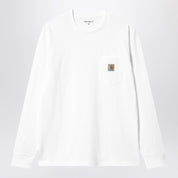 Carhartt WIP White L/S Pocket T-Shirt in Cotton