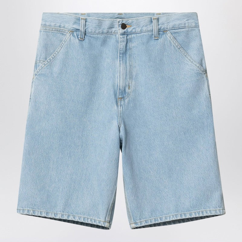 Carhartt WIP Single Knee Short in light blue denim
