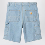 Carhartt WIP Single Knee Short in light blue denim