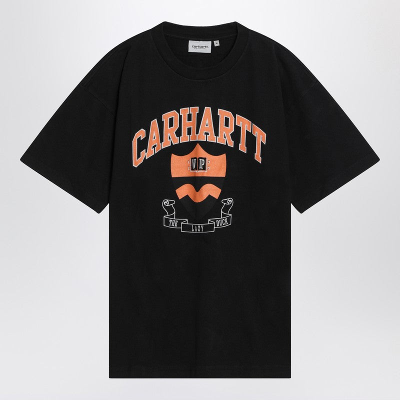 Carhartt WIP S/S Lazy Duck Academy T-Shirt in black organic cotton